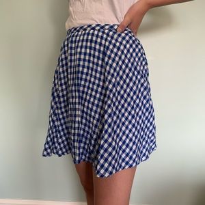 J Crew Blue Gingham Skirt Size 6